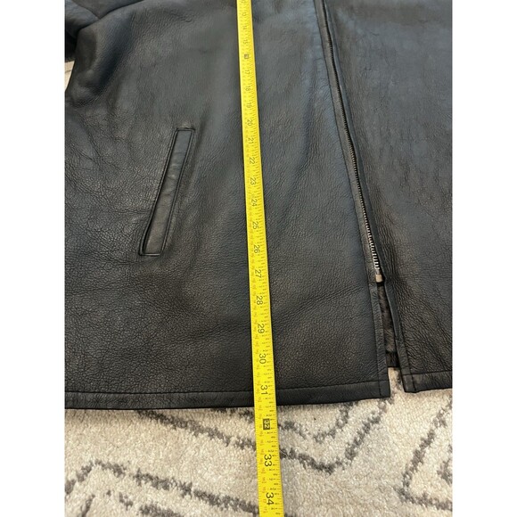 Men's Leather Winter Jacket 2XL Tall Black Jacques Duomor Faux Fur Lined - Picture 8 of 16